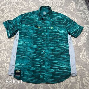 Loco Kaile Men's XL Green Graphic Print Fishing Shirt Short Sleeve